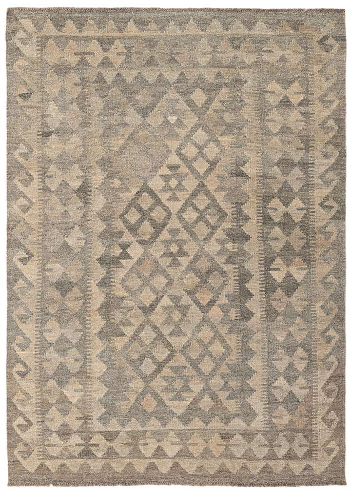 4' x 6' 1 Hand Woven Kilim Maymana Wool Rug