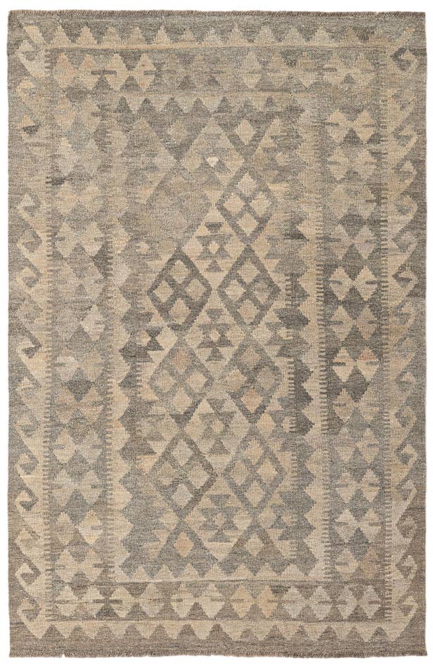 Detail image of 4' x 6' 1 Hand Woven Kilim Maymana Wool Rug