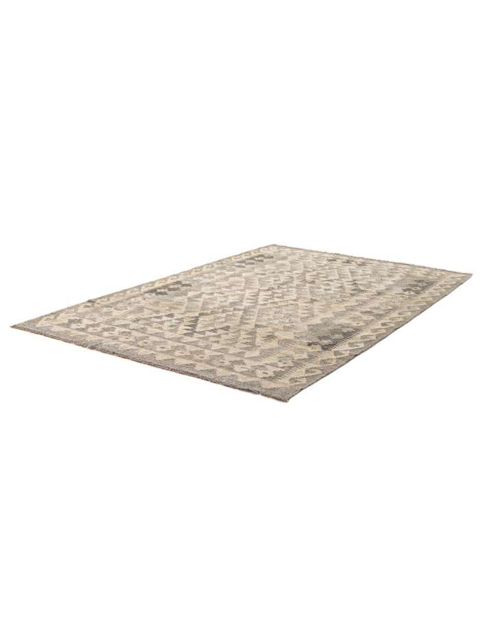 4' 1 x 6' Hand Woven Kilim Maymana Wool Rug