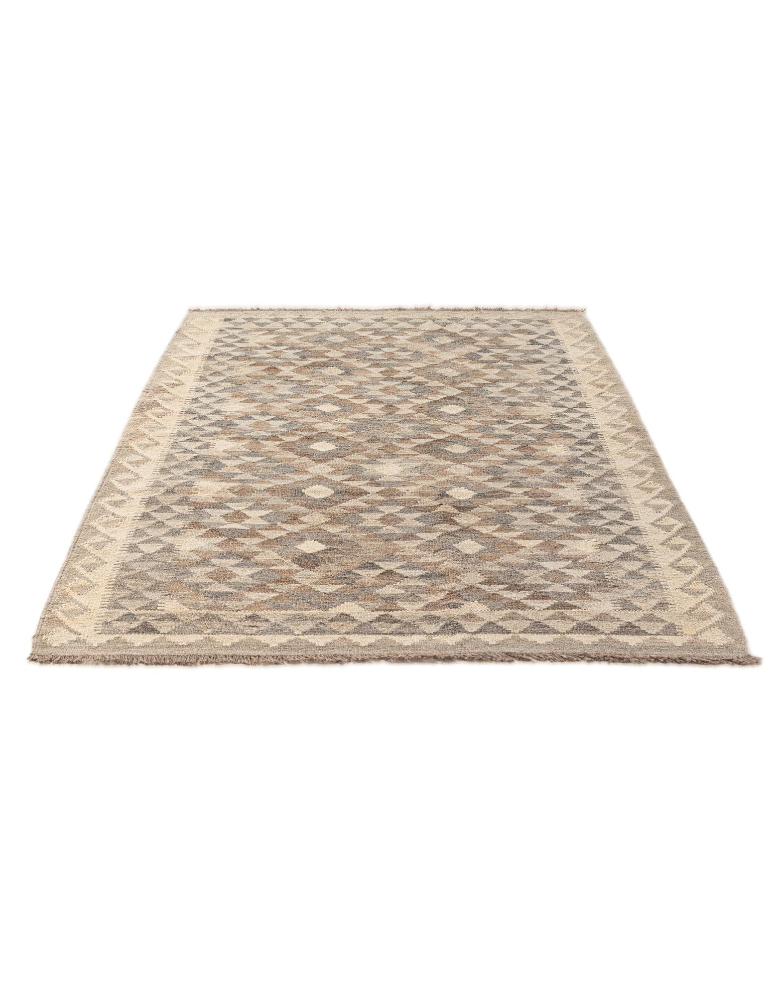 3' 11 x 5' 10 Hand Woven Kilim Maymana Wool Rug