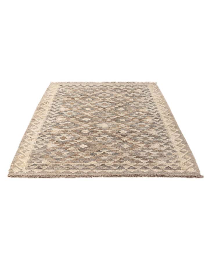 3' 11 x 5' 10 Hand Woven Kilim Maymana Wool Rug