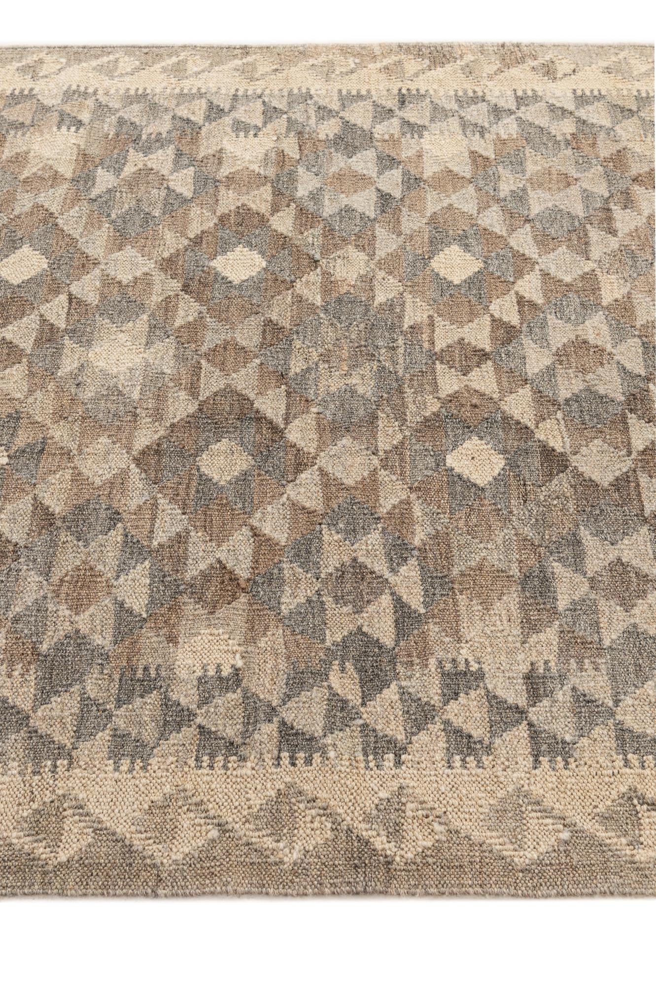 3' 11 x 5' 10 Hand Woven Kilim Maymana Wool Rug