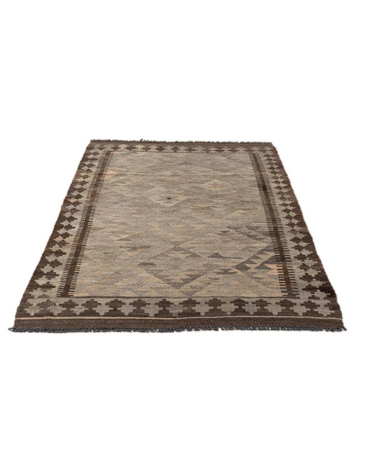 Detail image of 3' 10 x 6' Hand Woven Kilim Maymana Wool Rug