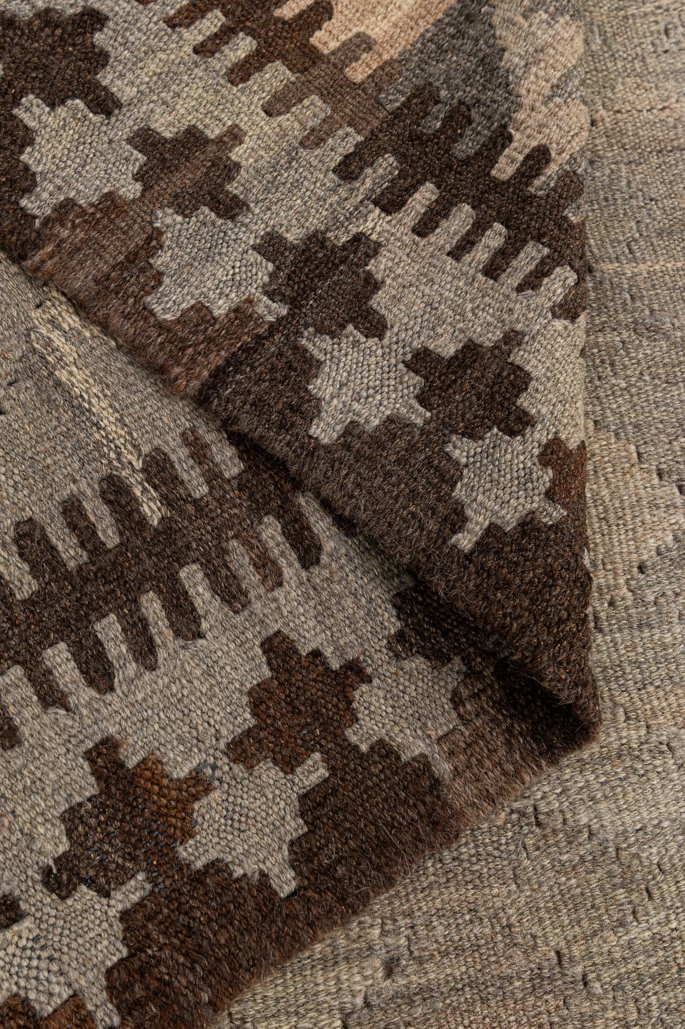 3' 10 x 6' Hand Woven Kilim Maymana Wool Rug