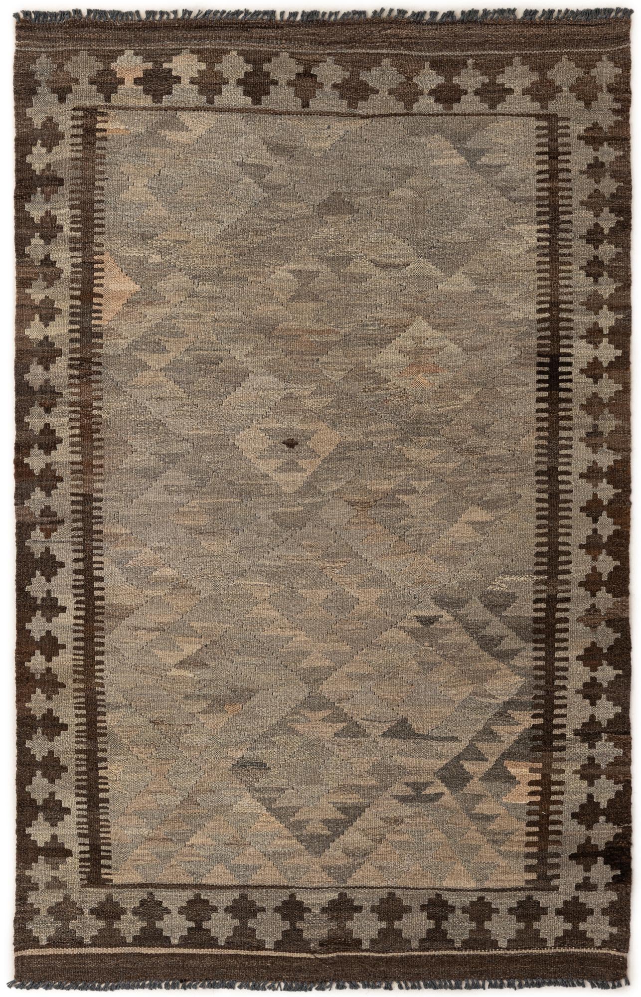 3' 10 x 6' Hand Woven Kilim Maymana Wool Rug