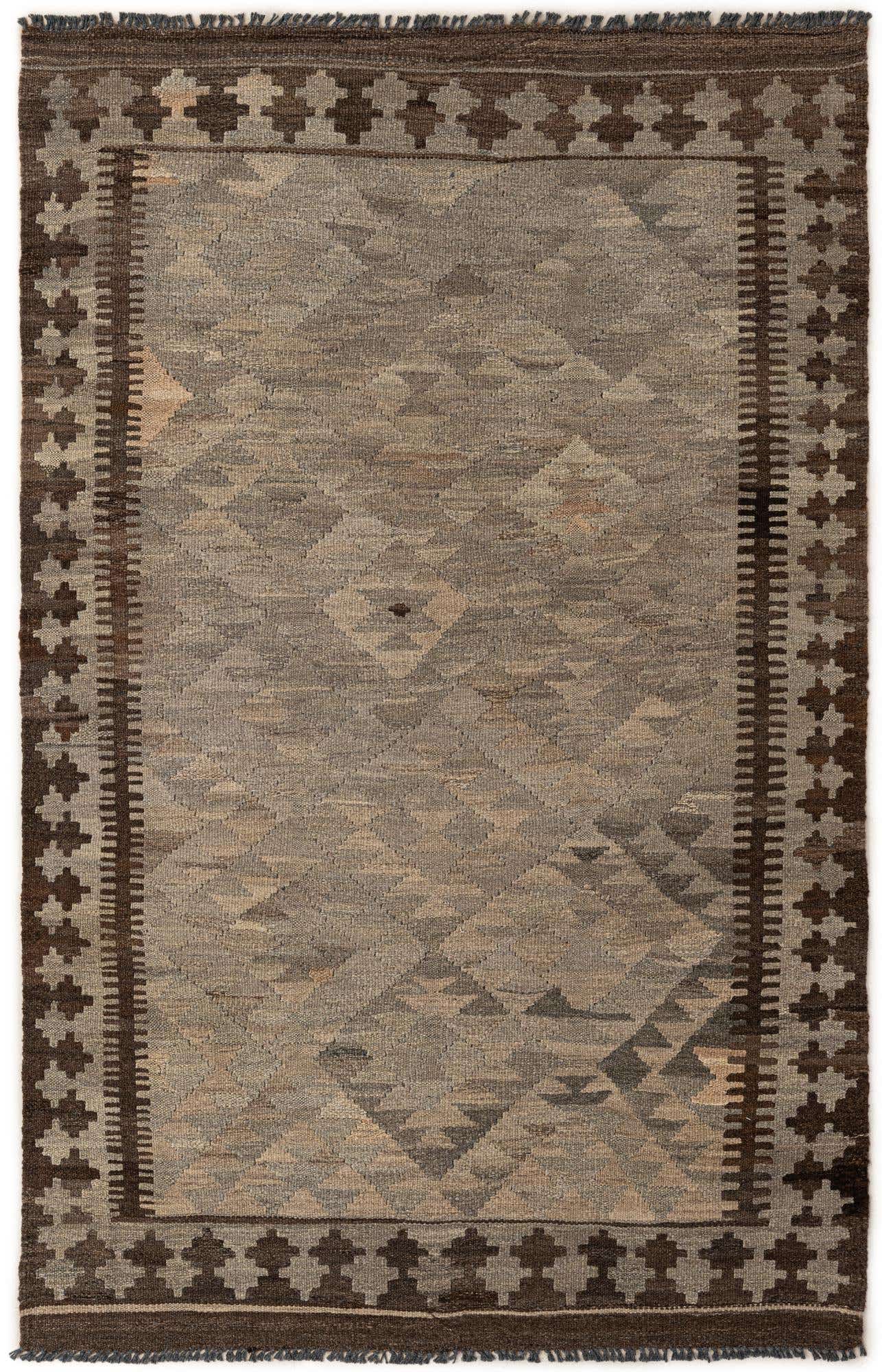 3' 10 x 6' Hand Woven Kilim Maymana Wool Rug