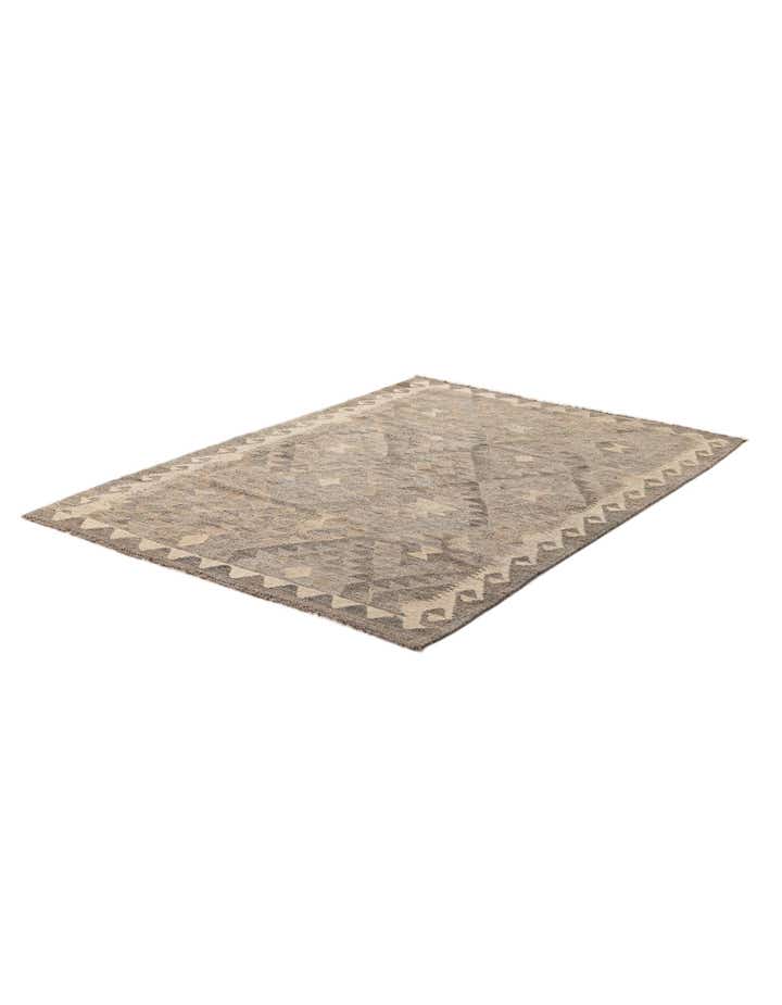 4' 1 x 6' Hand Woven Kilim Maymana Wool Rug