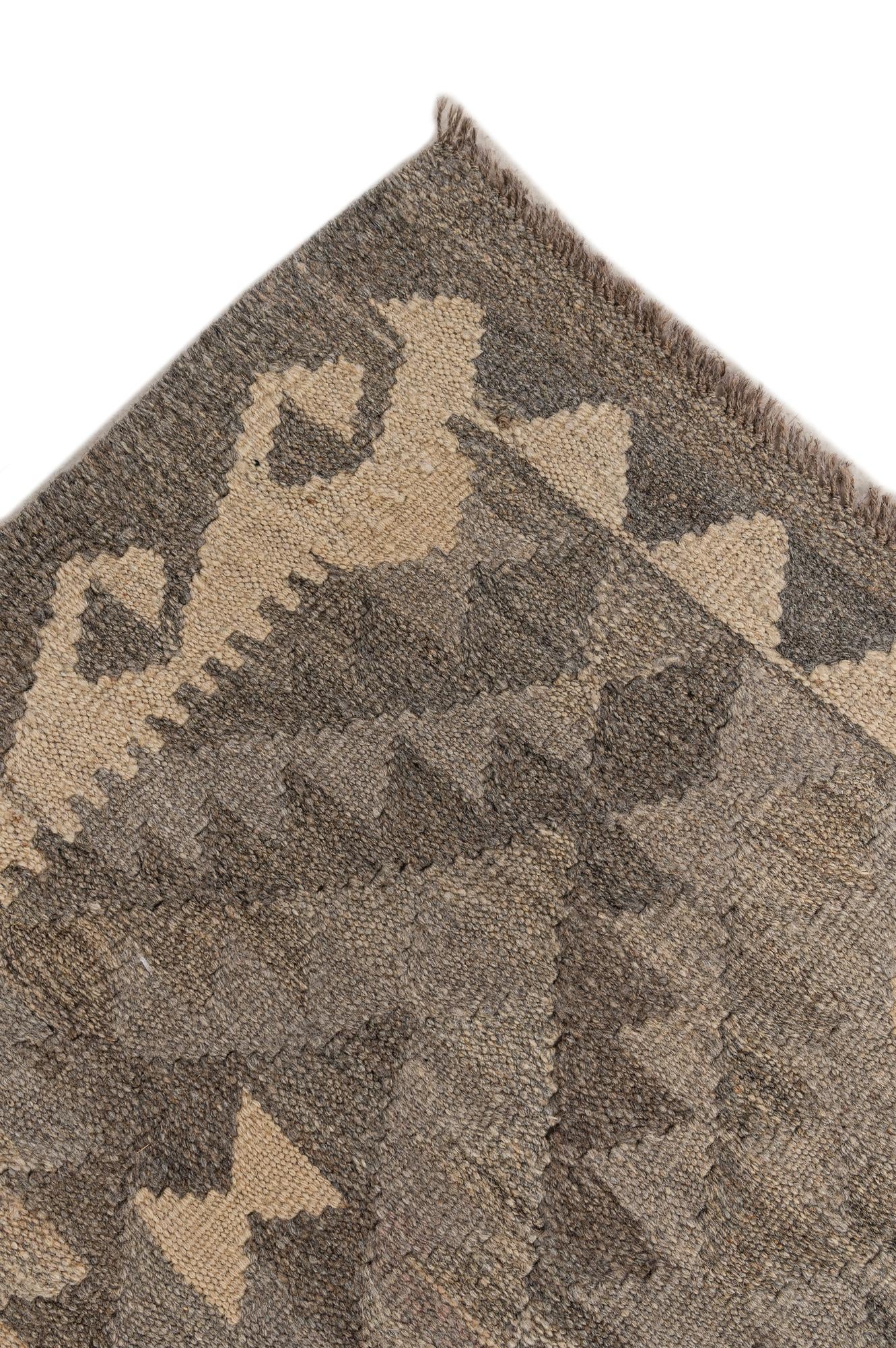 4' 1 x 6' Hand Woven Kilim Maymana Wool Rug