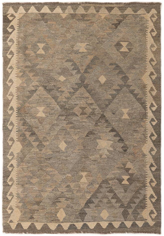 Detail image of 4' 1 x 6' Hand Woven Kilim Maymana Wool Rug