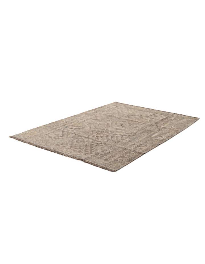 4' x 5' 9 Hand Woven Kilim Maymana Wool Rug
