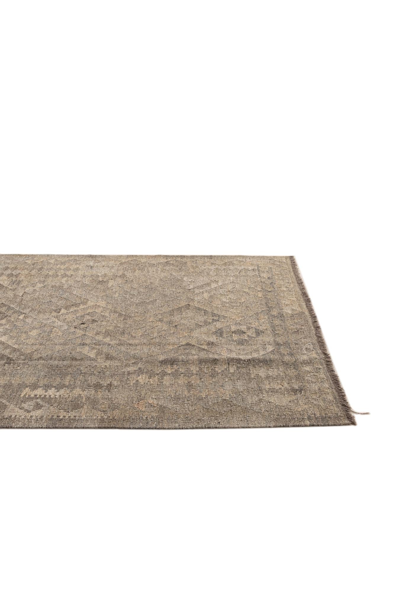 4' x 5' 9 Hand Woven Kilim Maymana Wool Rug
