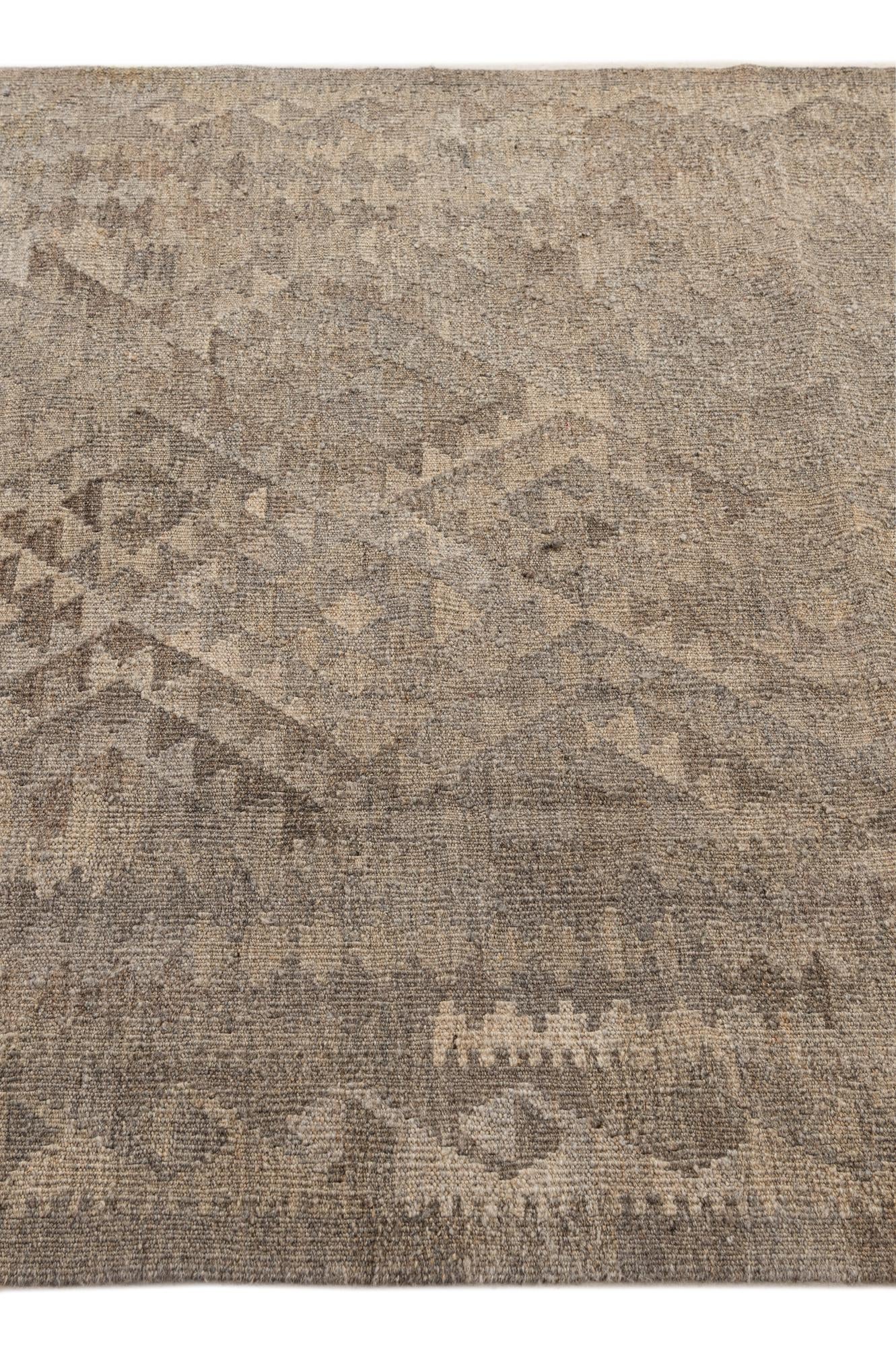 4' x 5' 9 Hand Woven Kilim Maymana Wool Rug