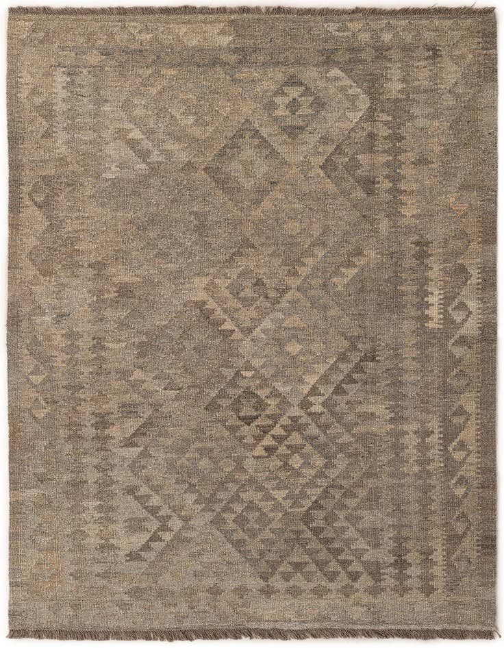 Detail image of 4' x 5' 9 Hand Woven Kilim Maymana Wool Rug