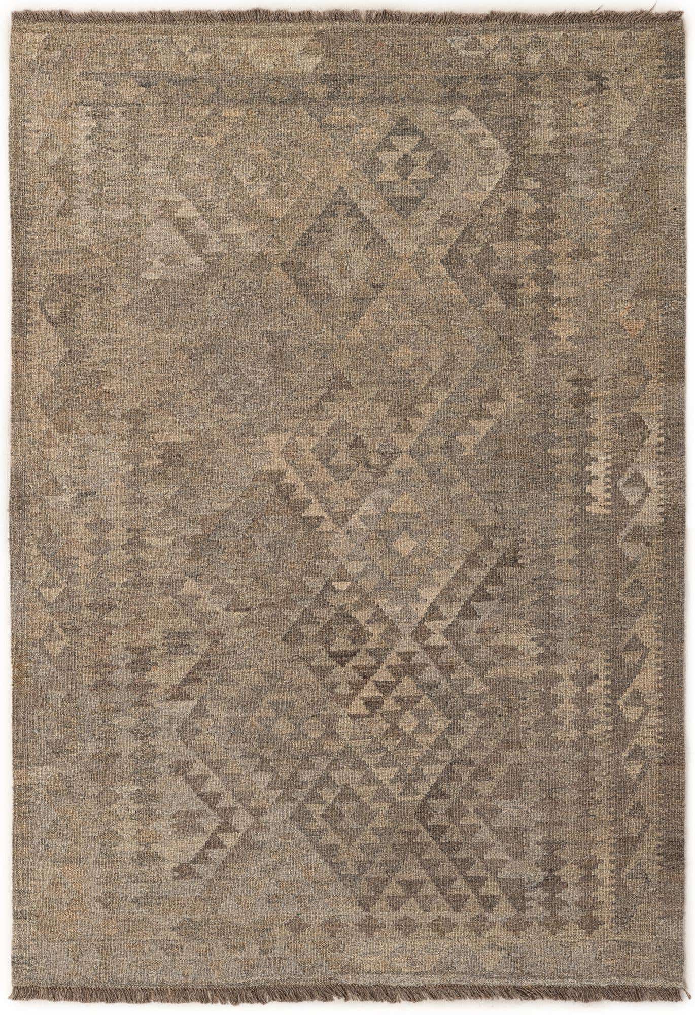 4' x 5' 9 Hand Woven Kilim Maymana Wool Rug