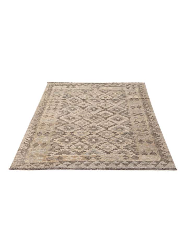 3' 11 x 6' Hand Woven Kilim Maymana Wool Rug