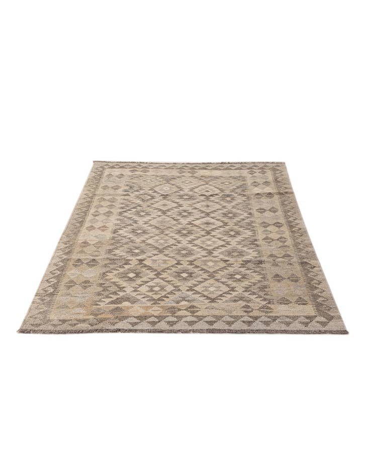 Detail image of 3' 11 x 6' Hand Woven Kilim Maymana Wool Rug