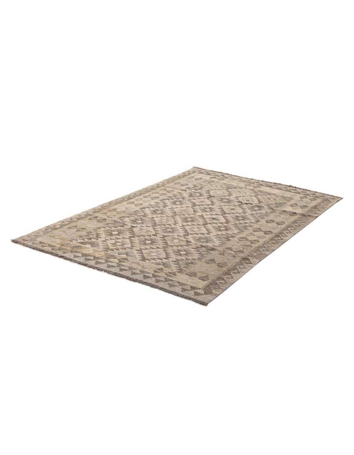 3' 11 x 6' Hand Woven Kilim Maymana Wool Rug