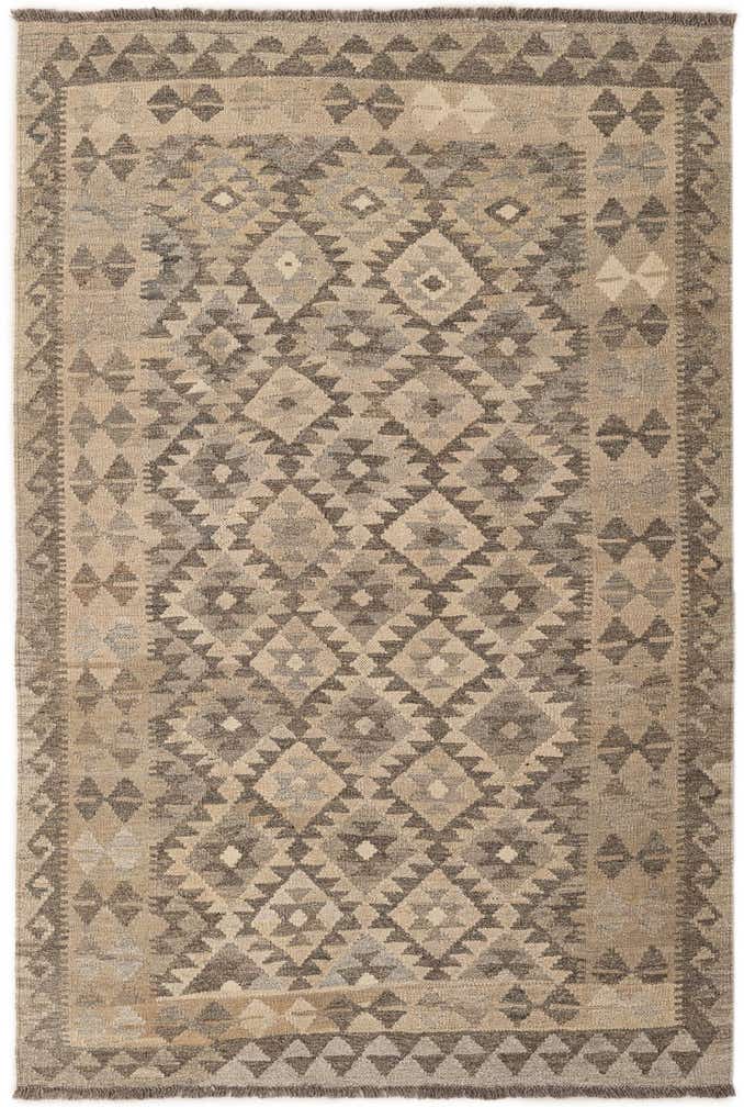 3' 11 x 6' Hand Woven Kilim Maymana Wool Rug