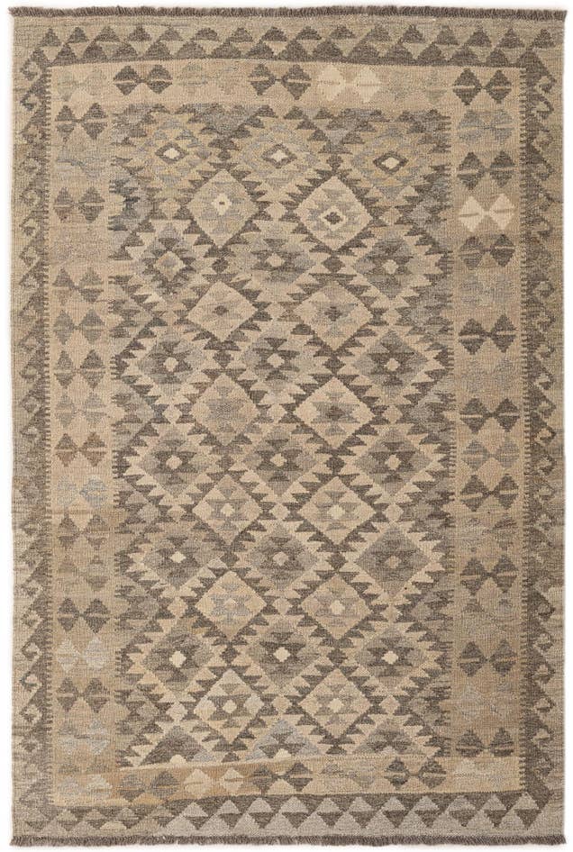 Detail image of 3' 11 x 6' Hand Woven Kilim Maymana Wool Rug