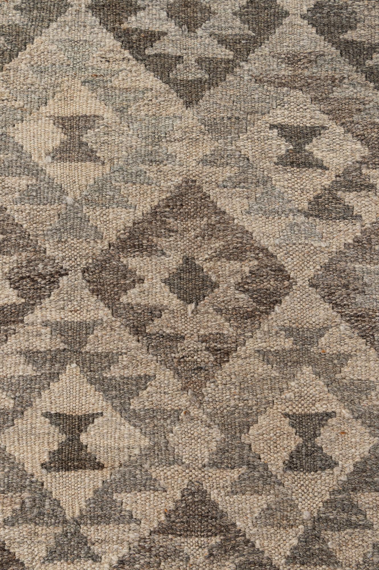 4' 1 x 6' Hand Woven Kilim Maymana Wool Rug