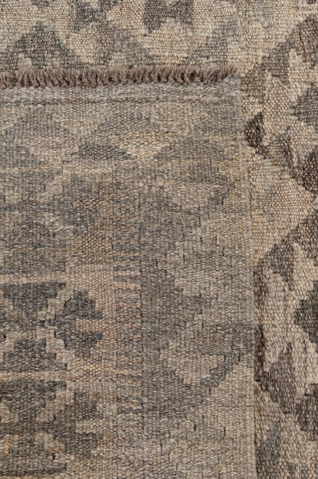 4' 1 x 6' Hand Woven Kilim Maymana Wool Rug