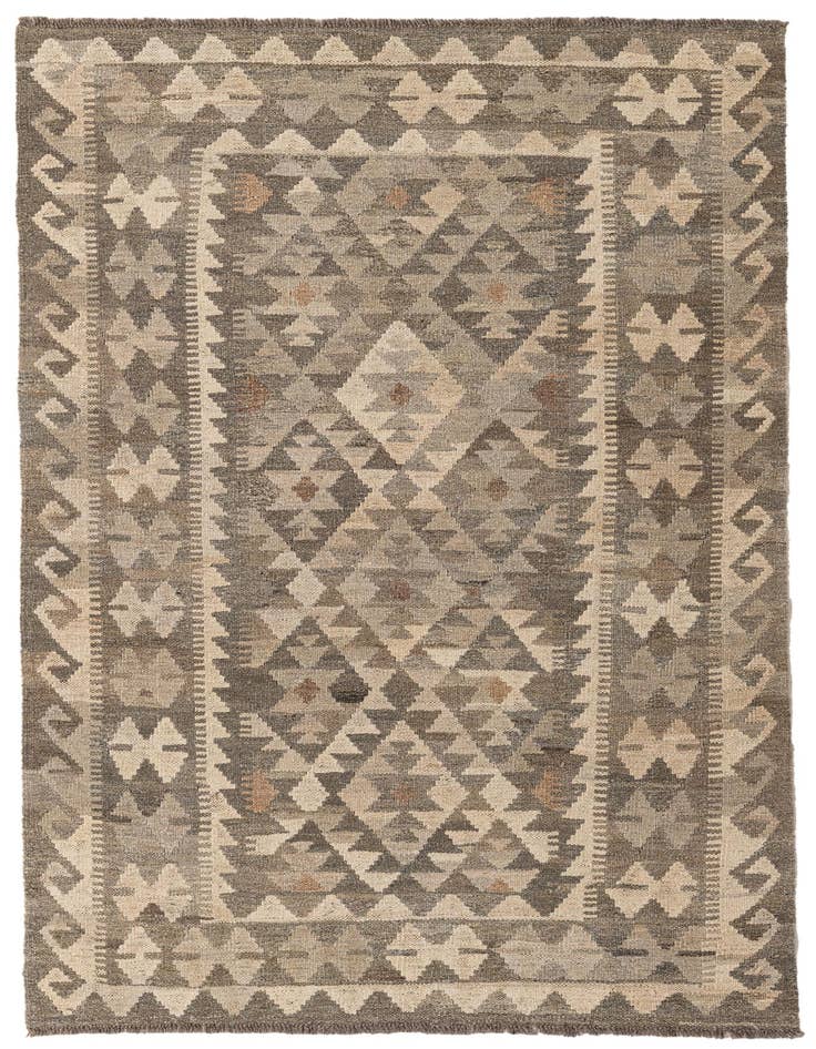 Detail image of 4' x 6' Hand Knotted Kilim Maymana Wool Rug