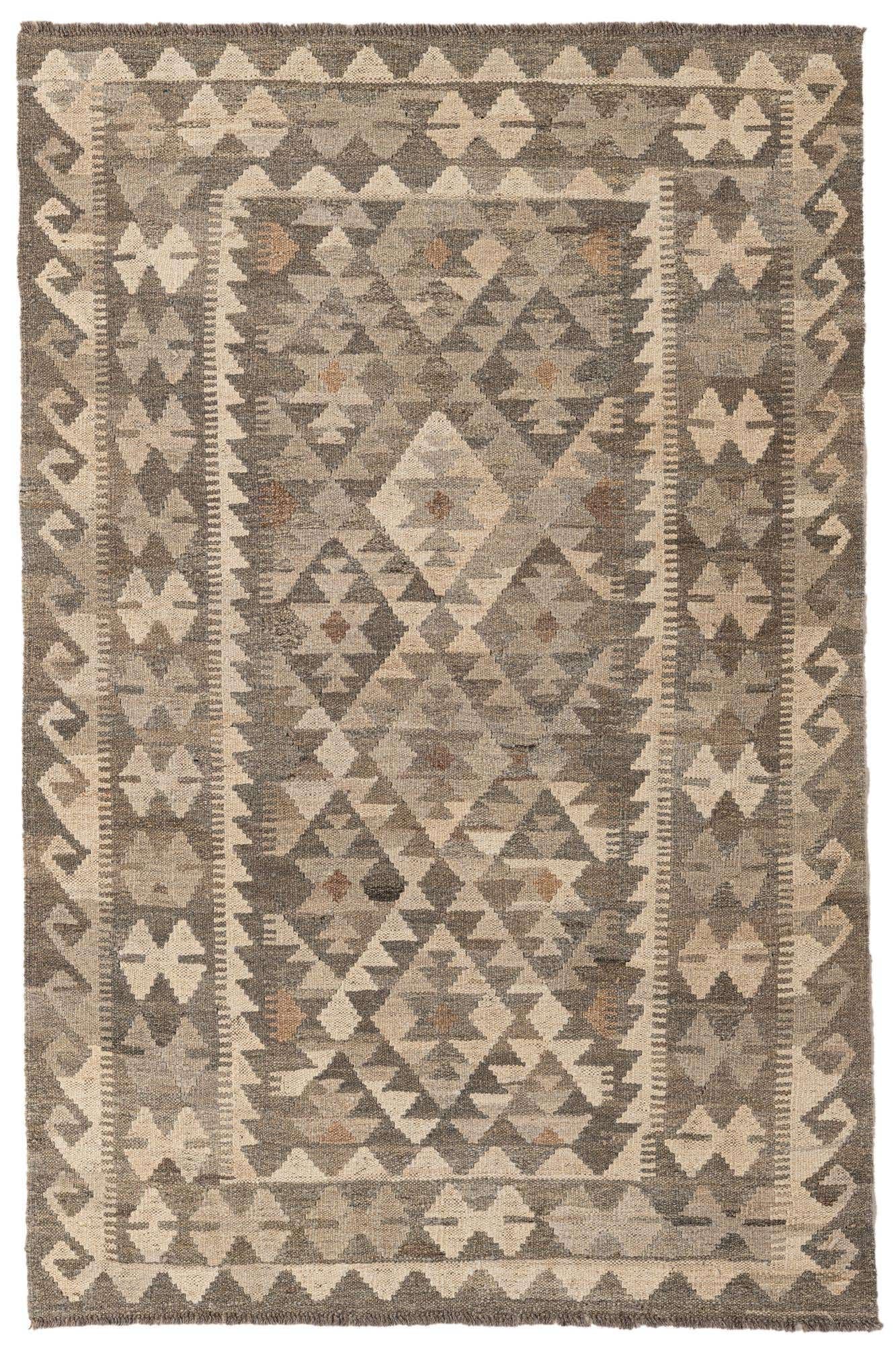 4' x 6' Hand Knotted Kilim Maymana Wool Rug