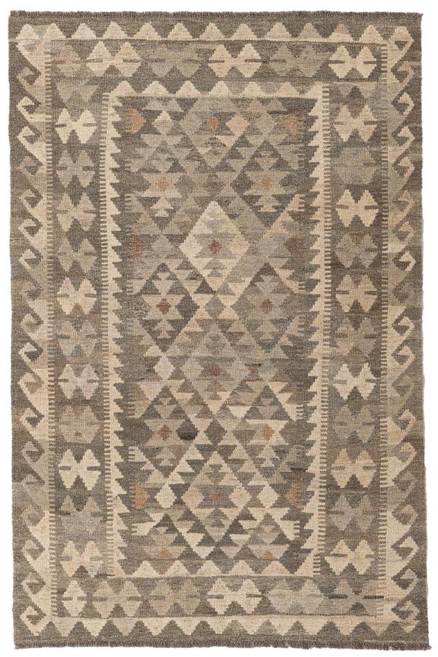 Detail image of 4' x 6' Hand Knotted Kilim Maymana Wool Rug
