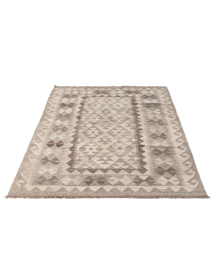 3' 11 x 6' Hand Woven Kilim Maymana Wool Rug