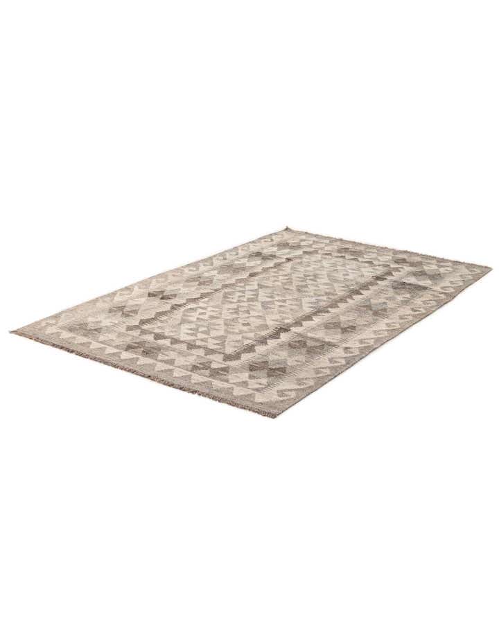 3' 11 x 6' Hand Woven Kilim Maymana Wool Rug