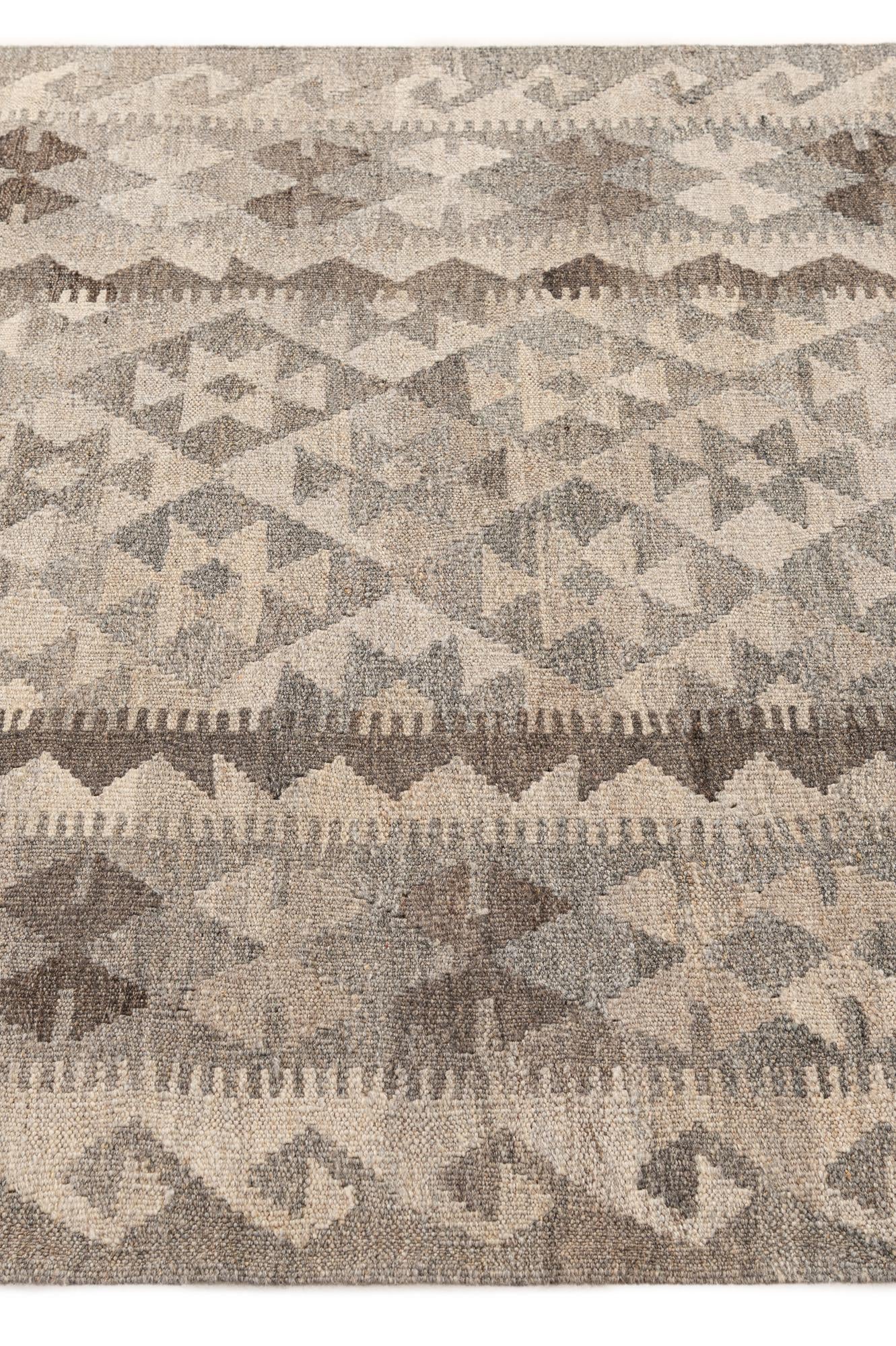3' 11 x 6' Hand Woven Kilim Maymana Wool Rug