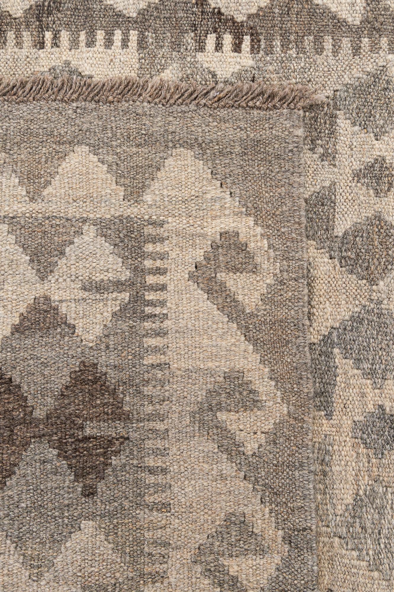 3' 11 x 6' Hand Woven Kilim Maymana Wool Rug