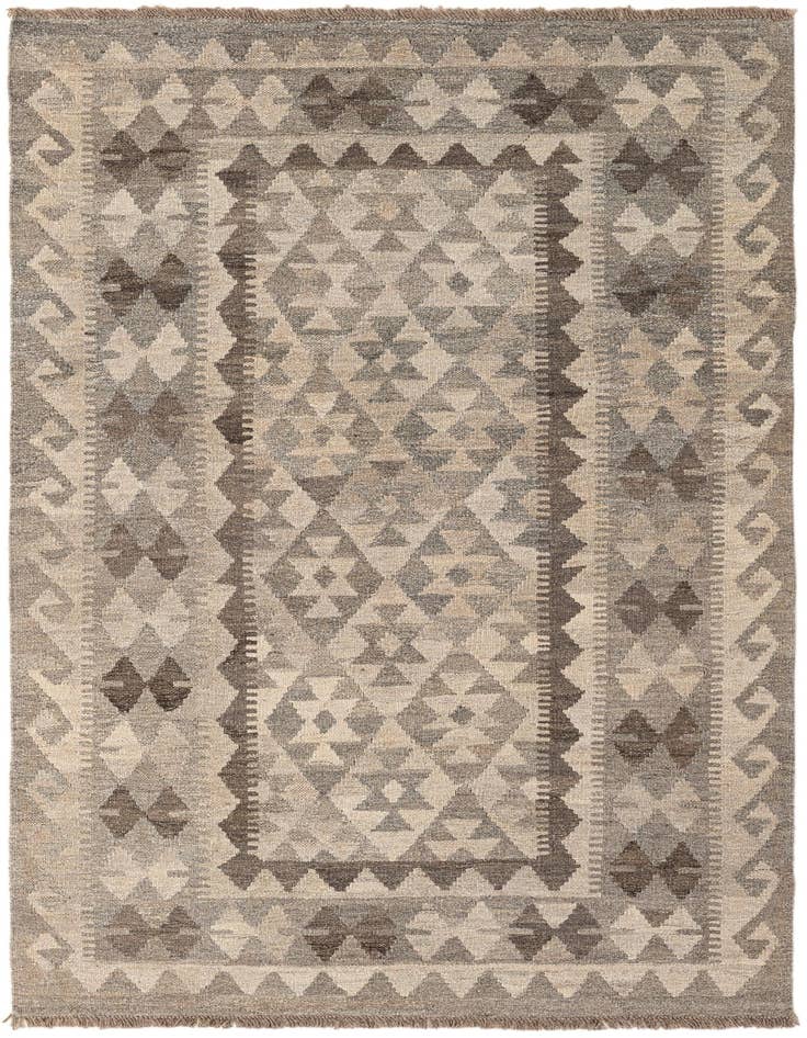Detail image of 3' 11 x 6' Hand Woven Kilim Maymana Wool Rug