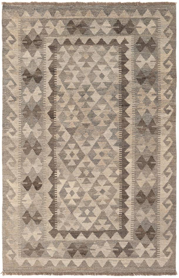 Detail image of 3' 11 x 6' Hand Woven Kilim Maymana Wool Rug