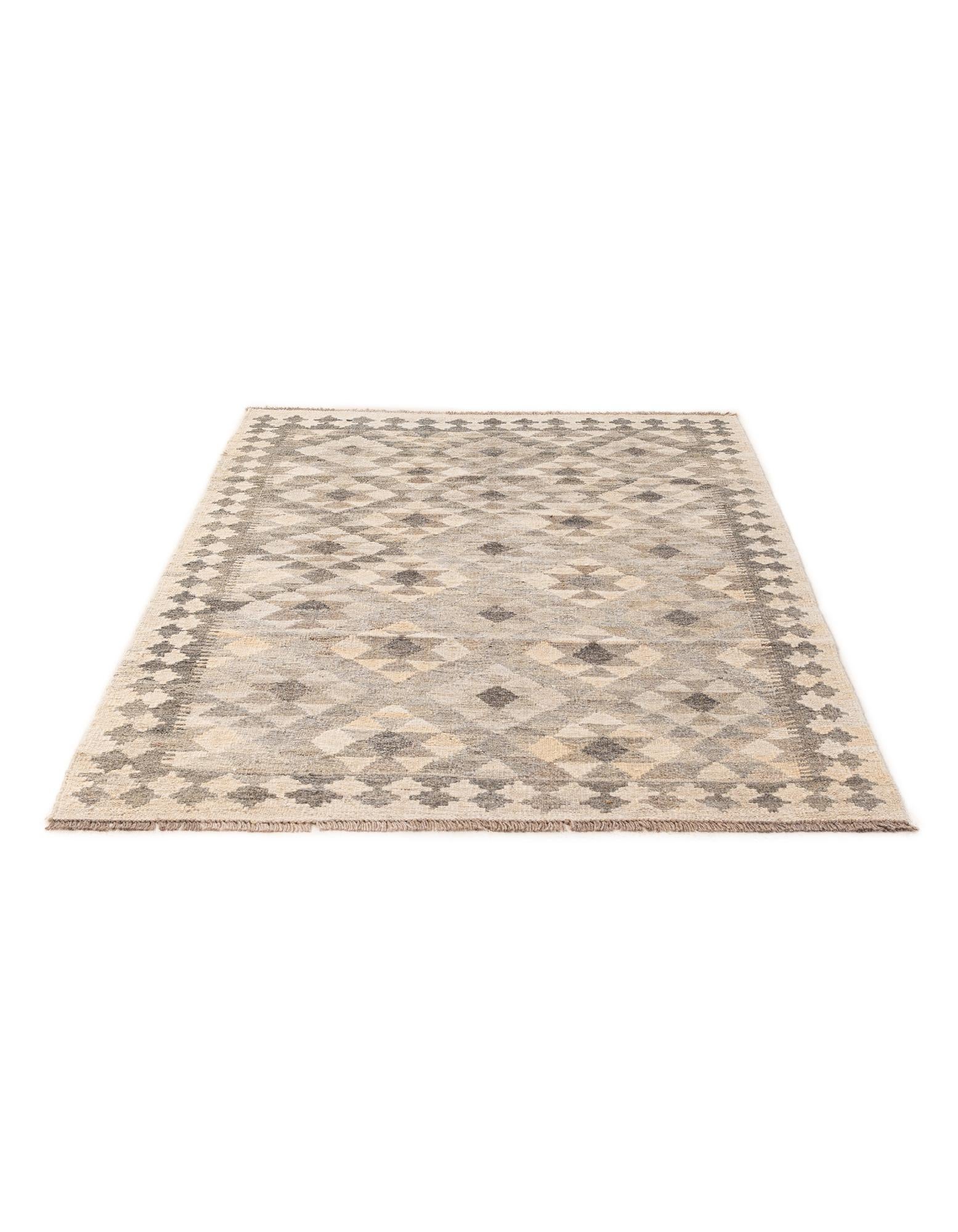 4' x 5' 11 Hand Woven Kilim Maymana Wool Rug