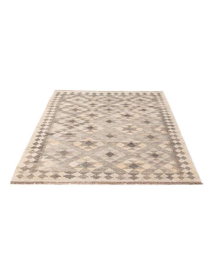 4' x 5' 11 Hand Woven Kilim Maymana Wool Rug