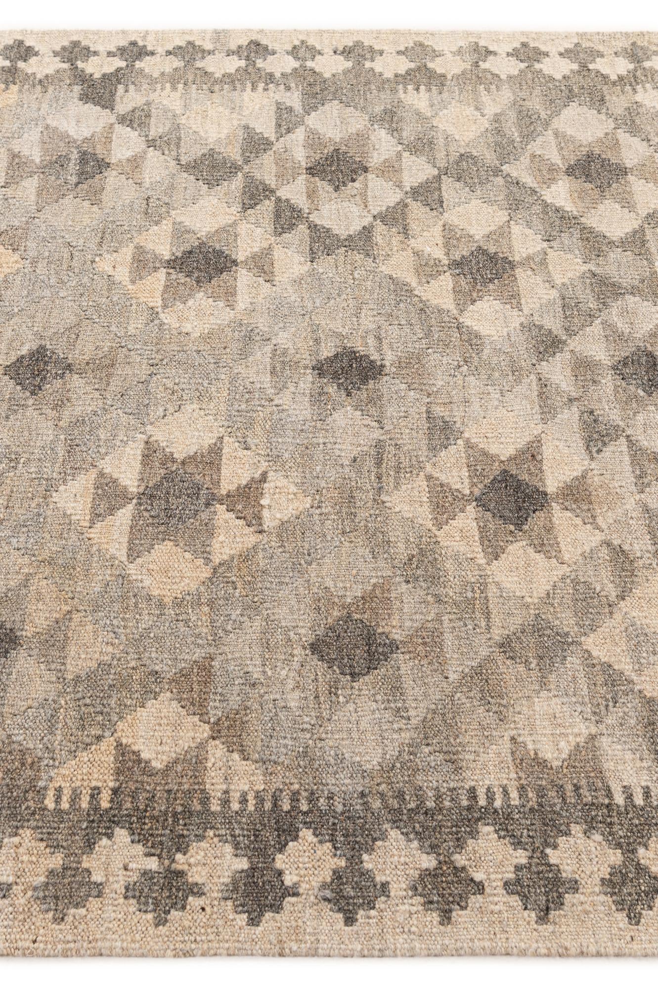 4' x 5' 11 Hand Woven Kilim Maymana Wool Rug