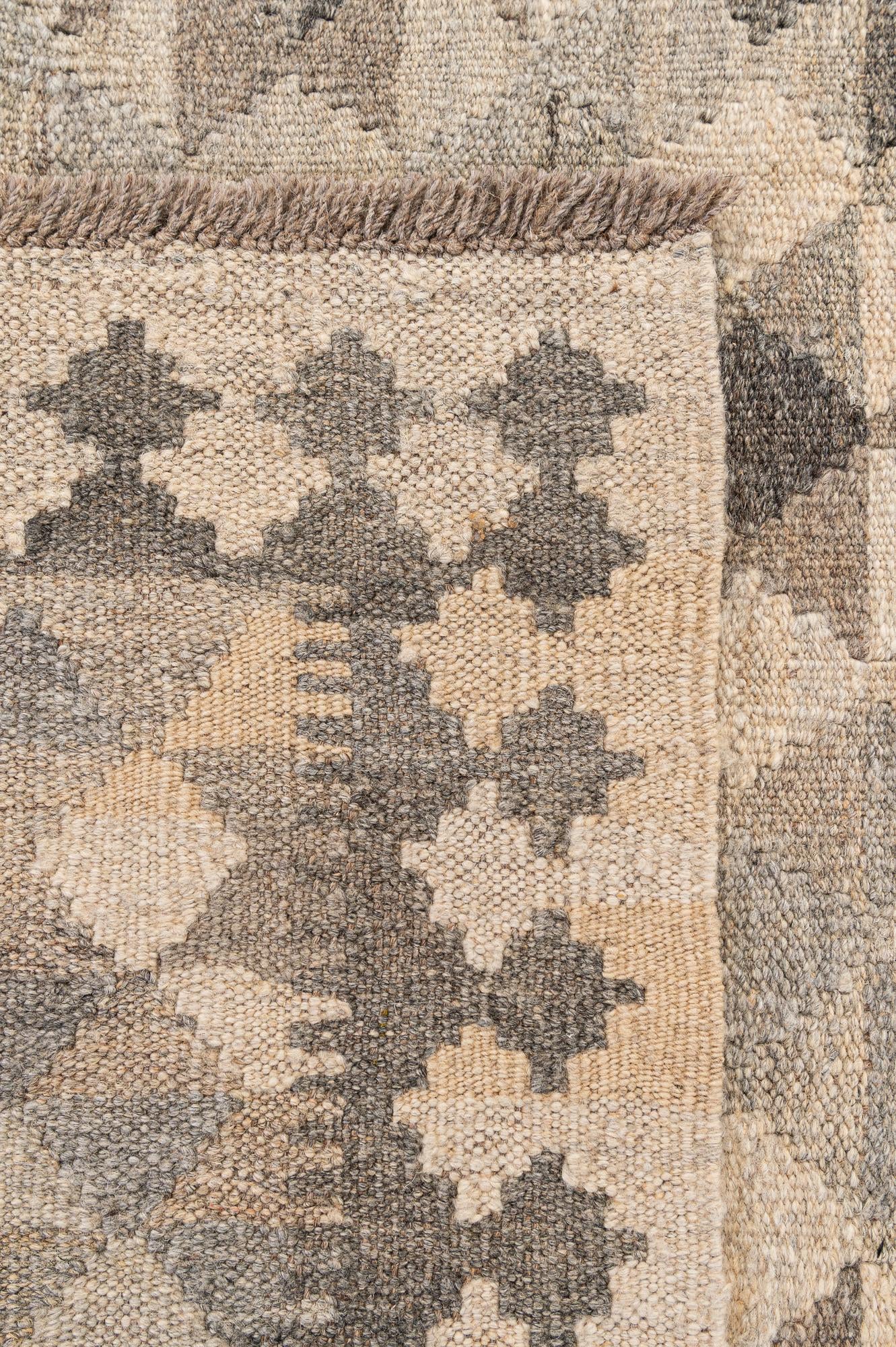 4' x 5' 11 Hand Woven Kilim Maymana Wool Rug
