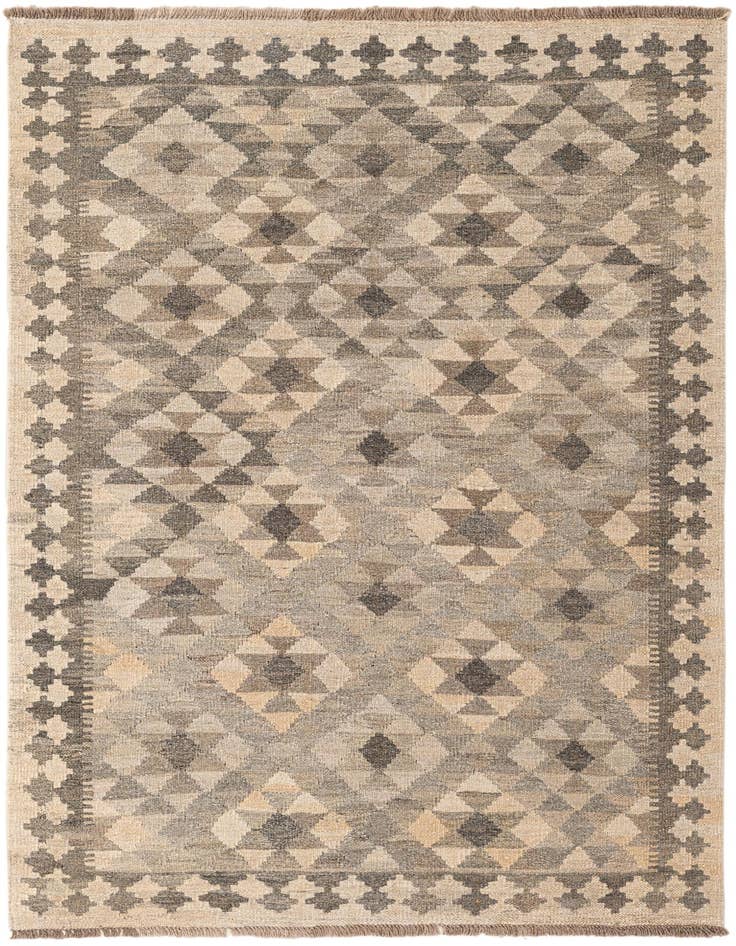 Detail image of 4' x 5' 11 Hand Woven Kilim Maymana Wool Rug
