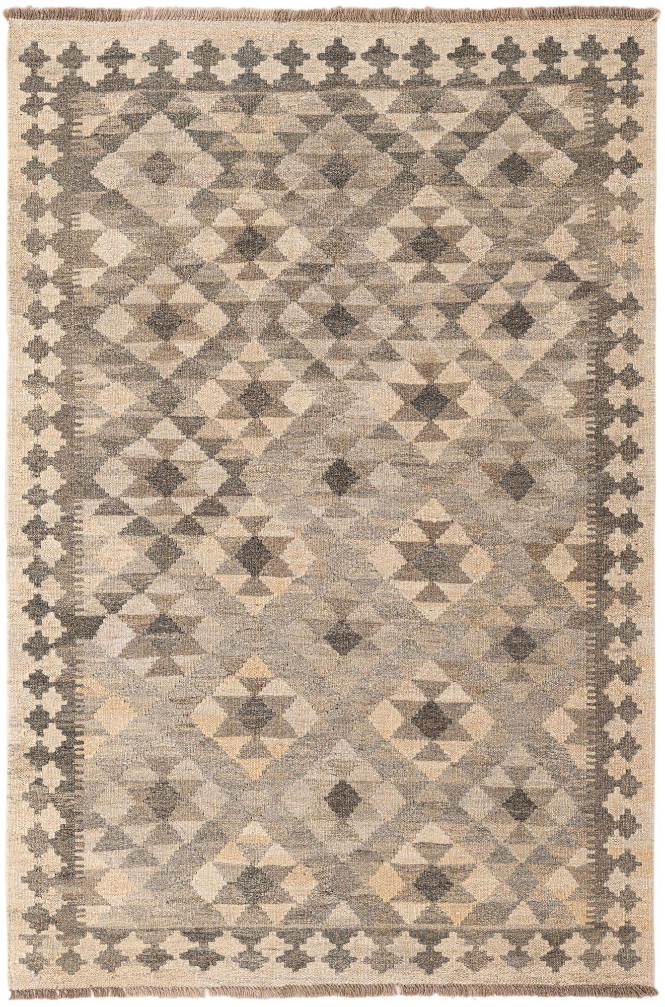 4' x 5' 11 Hand Woven Kilim Maymana Wool Rug