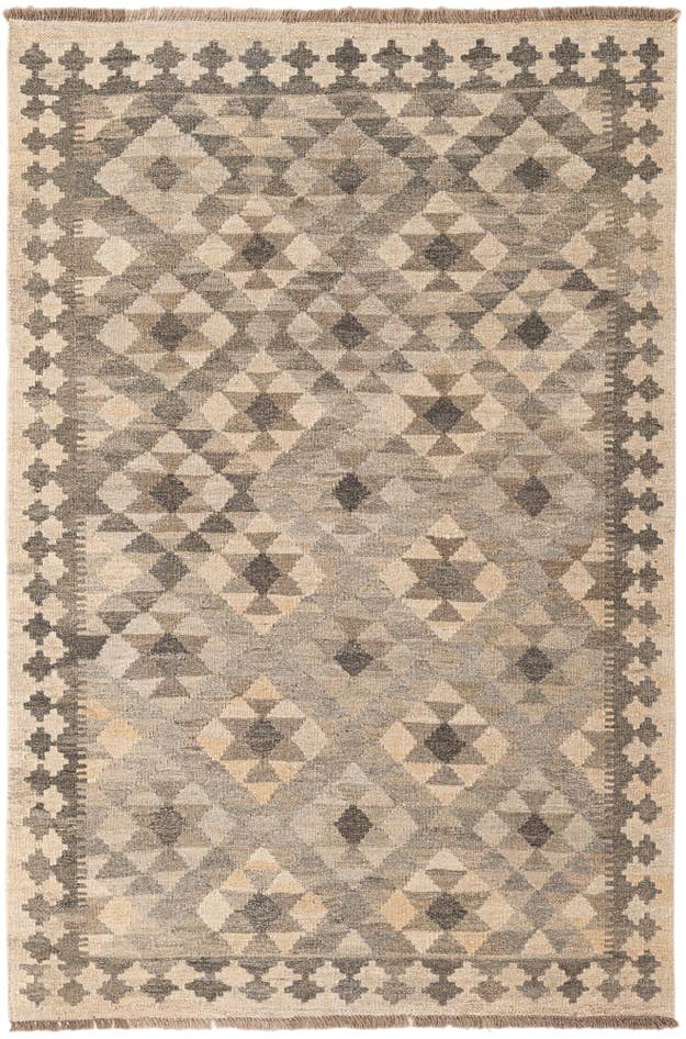 Detail image of 4' x 5' 11 Hand Woven Kilim Maymana Wool Rug