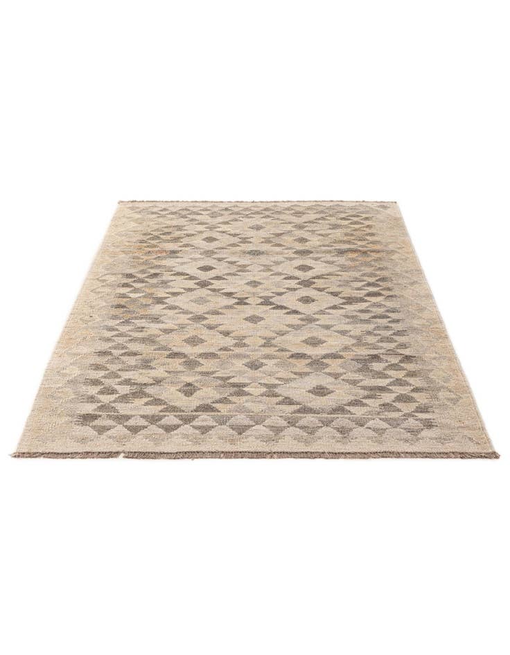 Detail image of 3' 10 x 6' Hand Woven Kilim Maymana Wool Rug