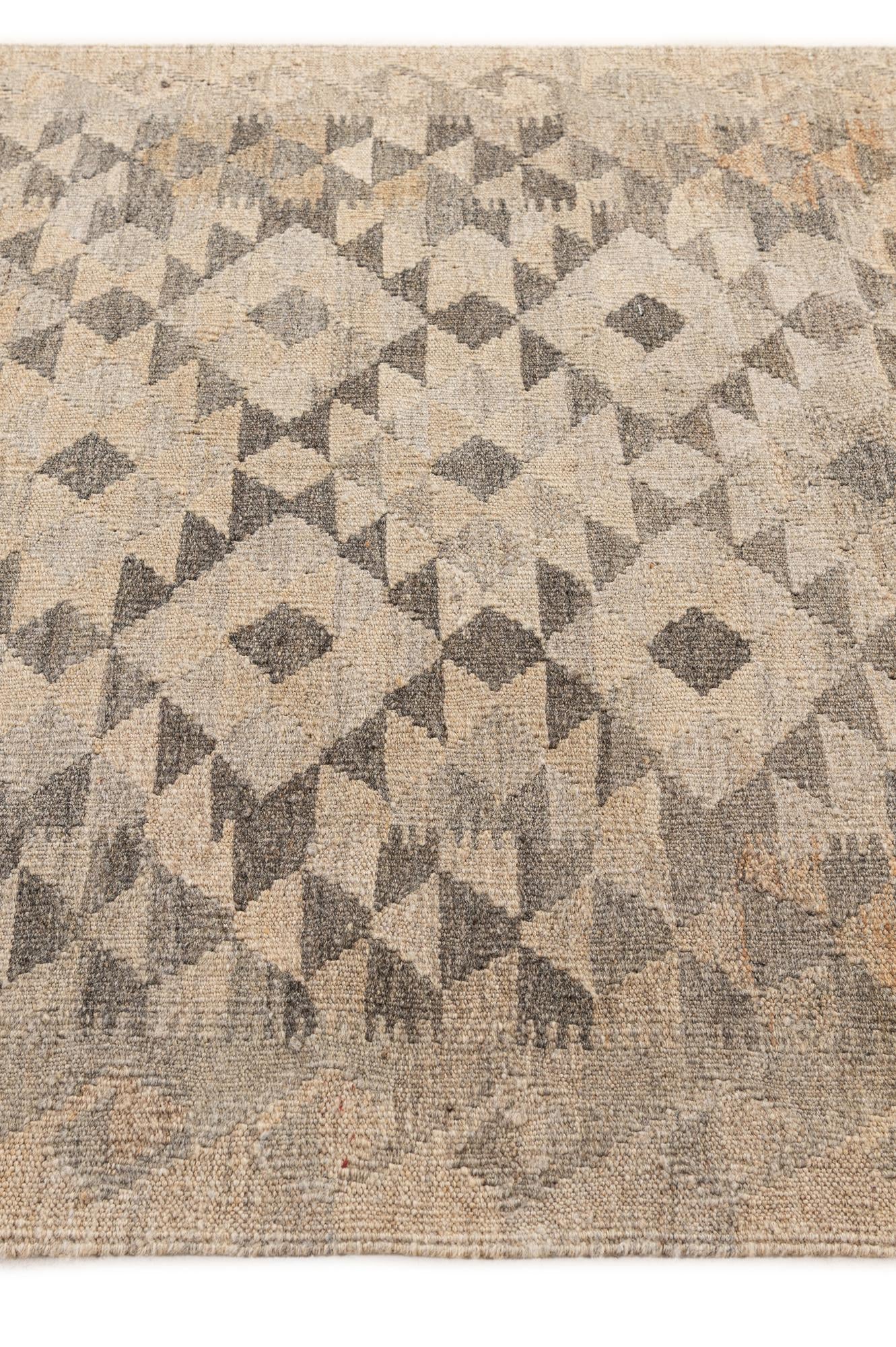 3' 10 x 6' Hand Woven Kilim Maymana Wool Rug