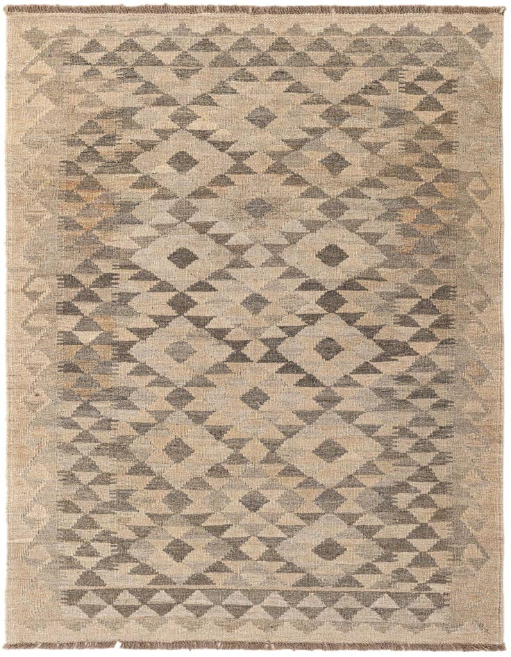 Detail image of 3' 10 x 6' Hand Woven Kilim Maymana Wool Rug