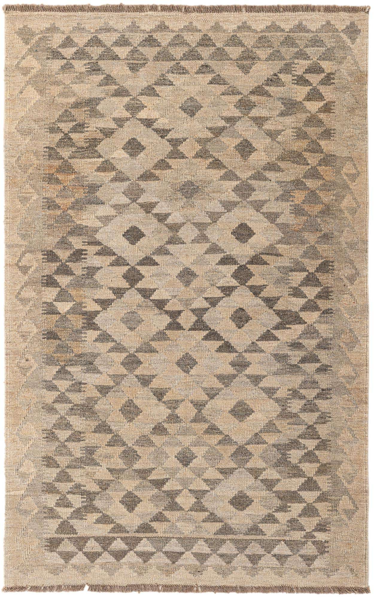 3' 10 x 6' Hand Woven Kilim Maymana Wool Rug