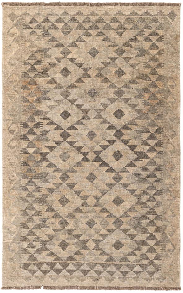 Detail image of 3' 10 x 6' Hand Woven Kilim Maymana Wool Rug
