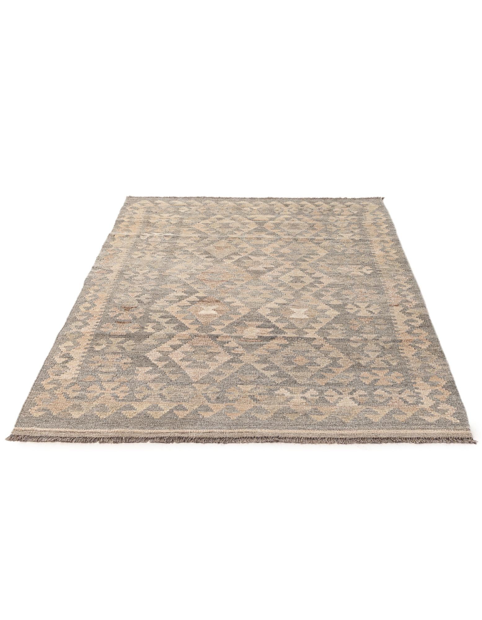 4' x 5' 11 Hand Woven Kilim Maymana Wool Rug