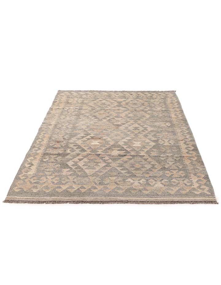 4' x 5' 11 Hand Woven Kilim Maymana Wool Rug