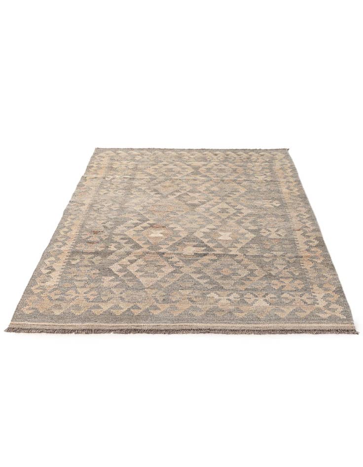 Detail image of 4' x 5' 11 Hand Woven Kilim Maymana Wool Rug