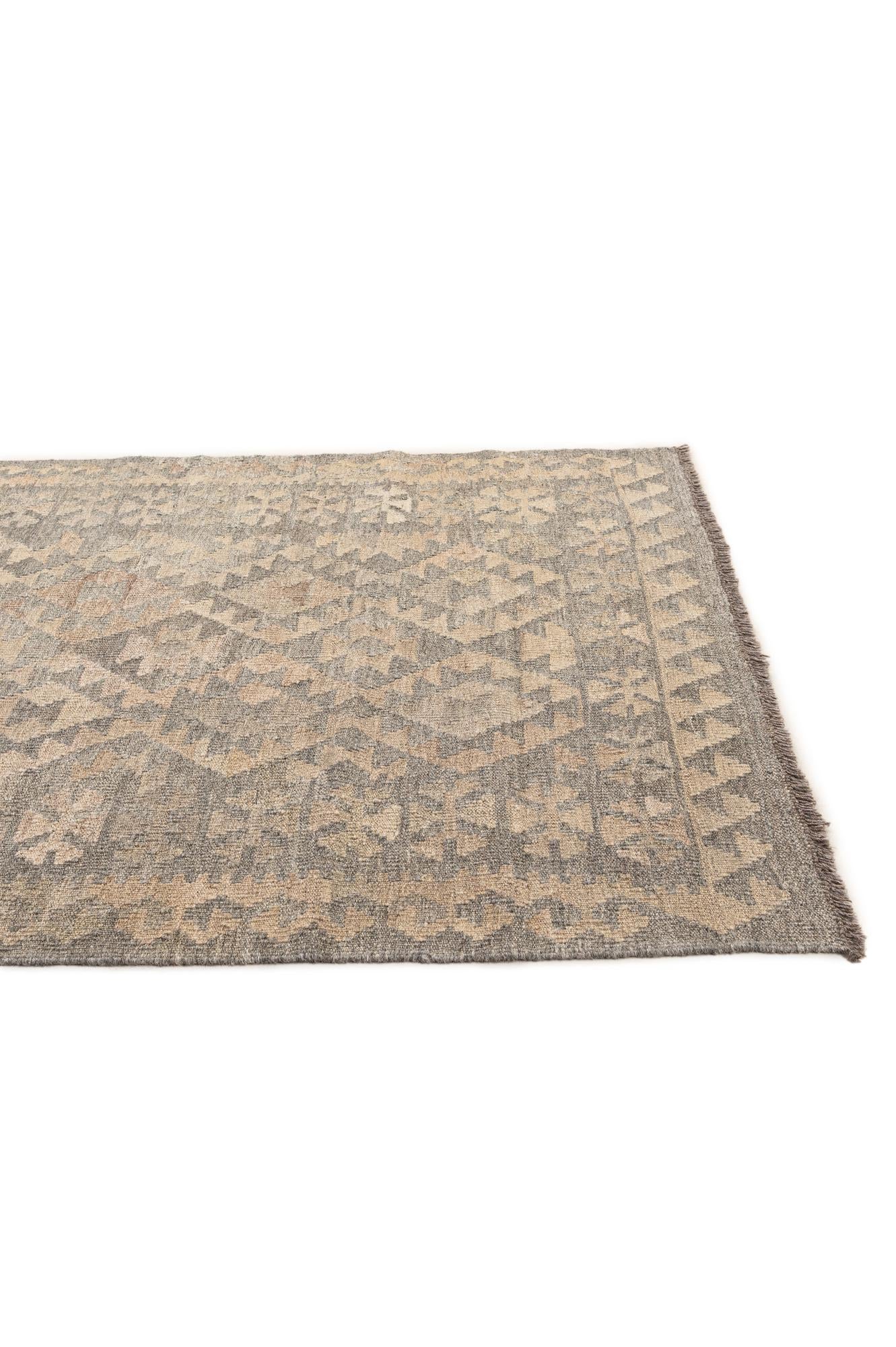 4' x 5' 11 Hand Woven Kilim Maymana Wool Rug